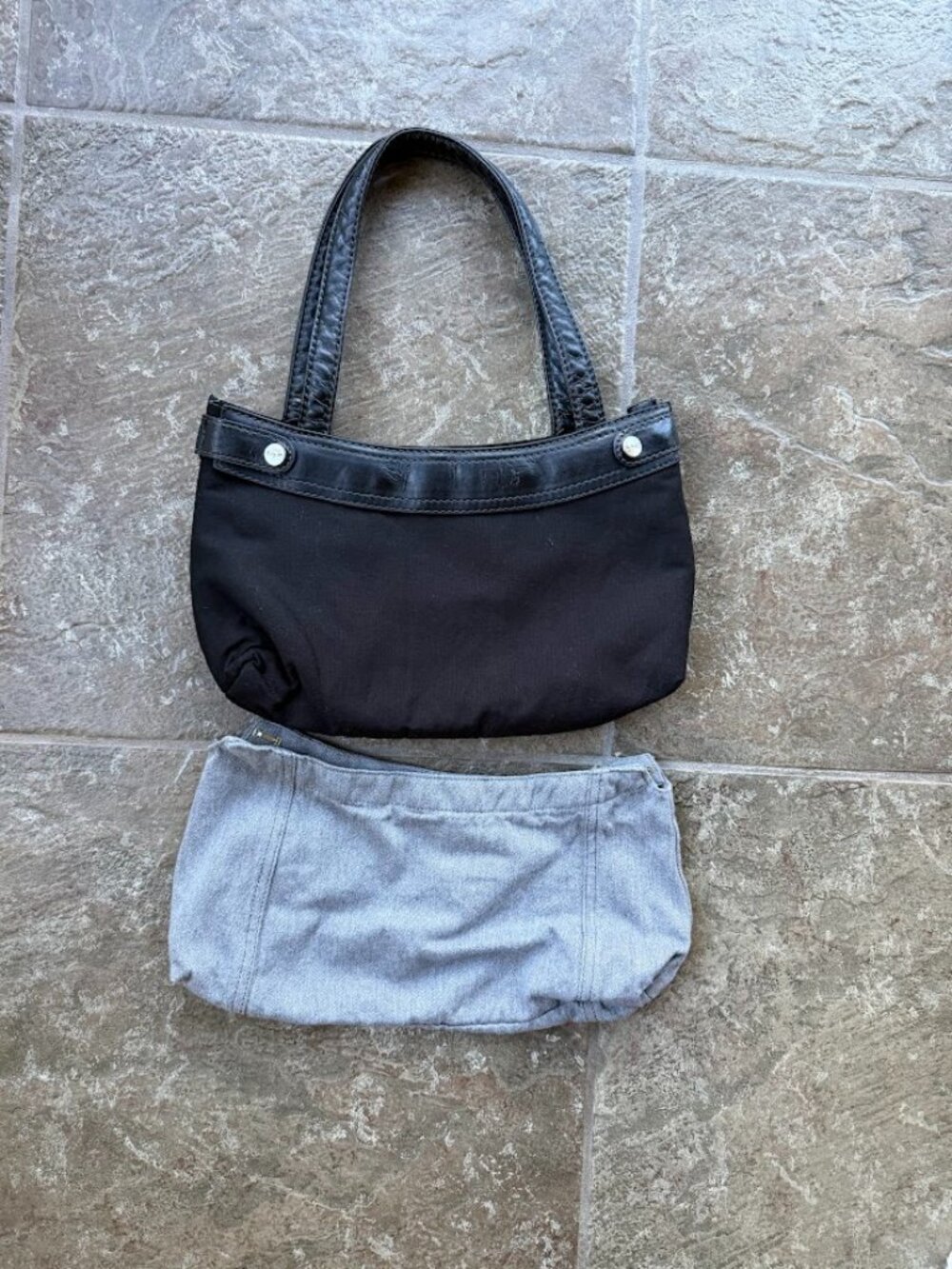 Thirty-One Convertible Skirt Purse Gray Denim Hobo Bag Interchangeable Shell